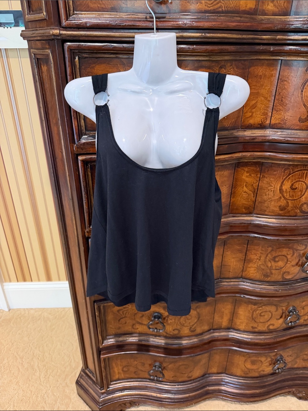 We The Free Black Ring-Shoulder Tank Top